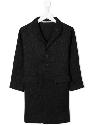 Album Di Famiglia Kids' Long Coat In Black