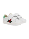GUCCI WEB-DETAILING LEATHER SNEAKERS