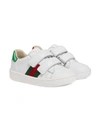 Gucci Web-detailing Leather Sneakers In White