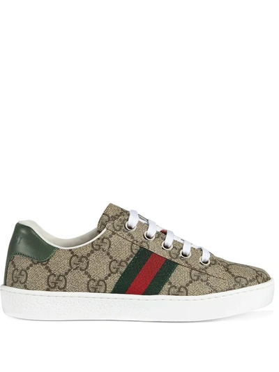 Gucci New Ace Gg Tennis Shoe, Toddler/kids In Beige
