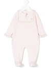 Tartine Et Chocolat Ruffled Bib Collar Pyjama In Pink