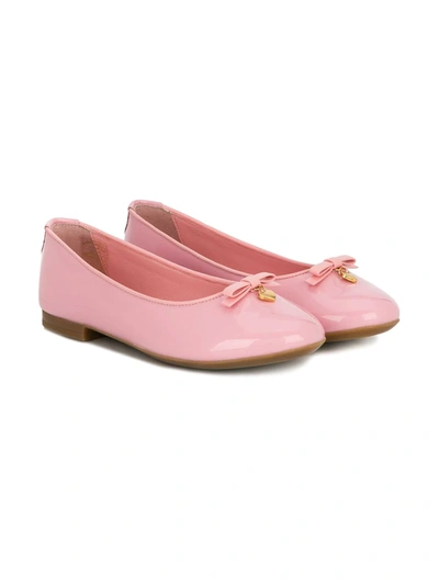 Dolce & Gabbana Kids' Heart Pendants Ballerinas In Pink