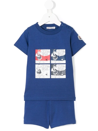 Moncler Babies' Comic Print T-shirt In Blue