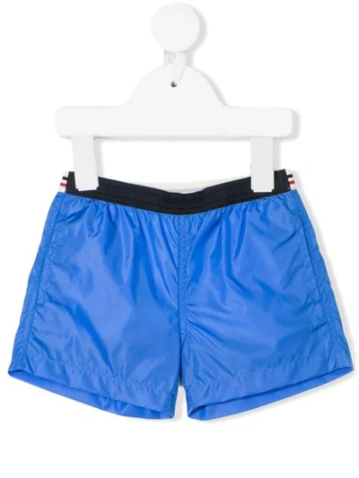 Moncler Babies' Contrast-trim Shorts In Blue