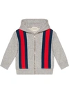 Gucci Baby Sweatshirt With Web In Grey