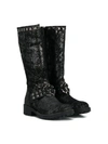 ROBERTO CAVALLI JUNIOR METALLIC STUDDED KNEE HIGH BOOTS