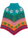 GUCCI CHILDREN'S WOOL JACQUARD PONCHO