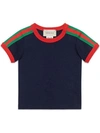 GUCCI BABY T-SHIRT WITH WEB AND KINGSNAKE