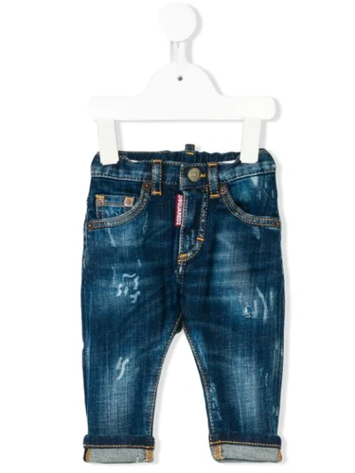 Dsquared2 Babies' Blue 5 Pocket Jeans With Lapels