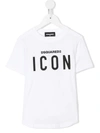 Dsquared2 Teen Logo-print Cotton T-shirt In White