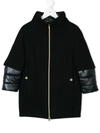 Herno Layered Hooded Padded Coat In Blue