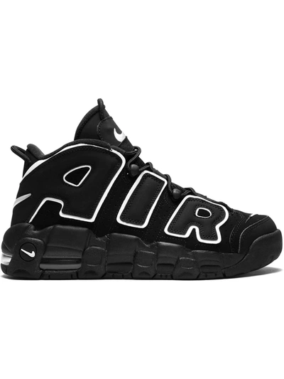 Nike Kids' Air More Uptempo (gs)运动鞋 In Black,black,white