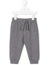 Dolce & Gabbana Kids' Logo Plaque Cotton Joggers In Grey