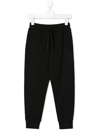 Dolce & Gabbana Kids' Rear Logo Plaque Track Trousers In Nero