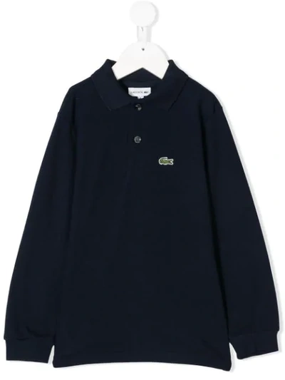 Lacoste Teen Long-sleeve Polo Shirt In Blue