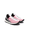 Dolce & Gabbana Teen Logo-print Sock-style Sneakers In Pink