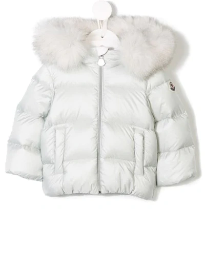 Moncler Babies' Hooded Padded Jacket In Grey