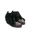 ANDORINE FEATHER LEATHER BOOTS