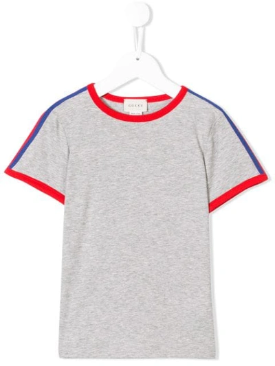 Gucci Kids' Side Panelled T-shirt In Grey