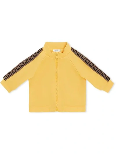 Fendi Babies' Ff Logo Sleeve Jacket In 黄色