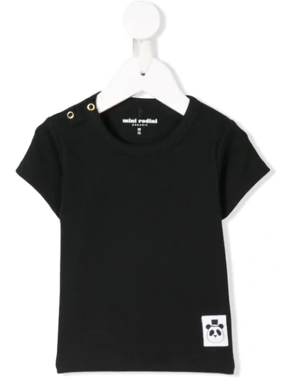Mini Rodini Babies' 标贴t恤 In Black