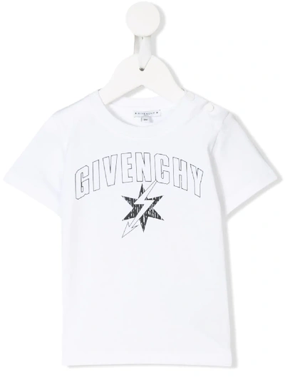 Givenchy Babies' Illustrated Logo T-shirt In White