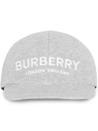 Burberry Kids' Embroidered Logo Baseball Cap In Grey