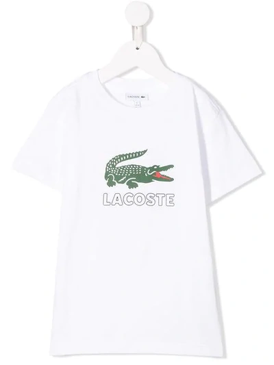 Lacoste Teen Logo印花t恤 In White