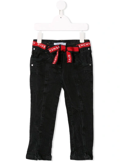 Givenchy Kids' Front Seam Slim Jeans In Black