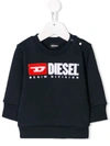 Diesel Long-sleeved Logo Print Jumper In Blue