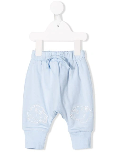 Kenzo Babies' Embroidered Tiger Tracksuit Bottoms In Light Blue
