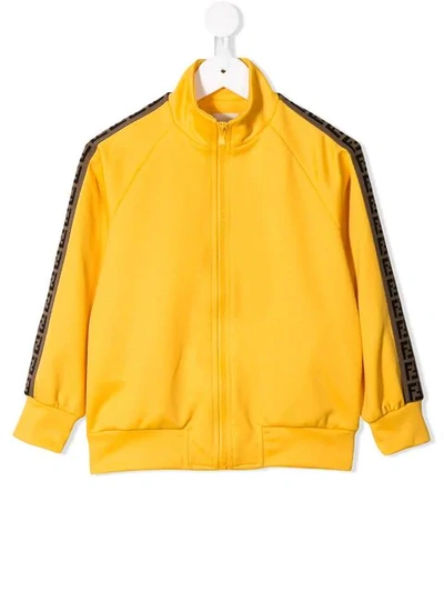 Fendi Babies' Ff-trimmed Track Jacket In Yellow