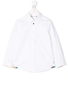 Paul Smith Junior Short Sleeved Button Shirt In White
