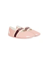 GUCCI BABY PATENT LEATHER BALLET FLAT WITH GUCCI STRIPE