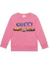 GUCCI SEQUIN-EMBELLISHED LOGO SWEATSHIRT