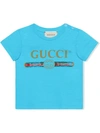 Gucci Baby T-shirt With  Logo In Blue