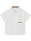 BURBERRY SHORT-SLEEVE CHECK DETAIL COTTON OXFORD SHIRT