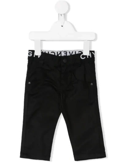 Givenchy Babies' Logo刺绣牛仔裤 In Black