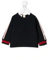 Gucci Sweatshirt With Side Bands In Blue