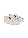 Burberry Ekd Leather Slip-on Sneakers In White