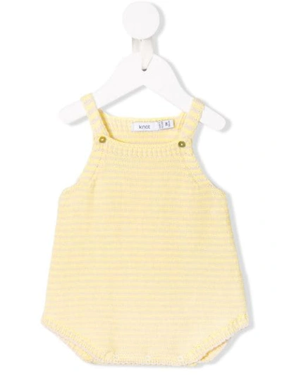 Knot Babies' 夏日针织连体衣 In Yellow