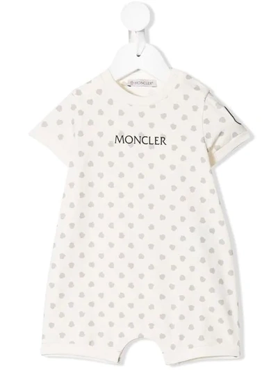 Moncler Babies' Logo Printed Shorties In Bianco