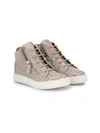 GIUSEPPE JUNIOR CROCODILE EFFECT HI-TOP SNEAKERS