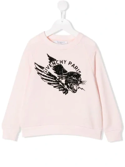 Givenchy Kids' Logo针织毛衣 In Pink