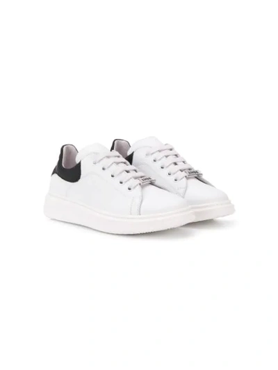 Am66 Kids' Logo Plaque Low-top Trainers In White