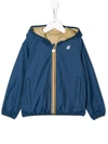 K-way Hooded Logo Jacket In Blue