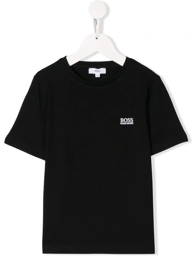 Hugo Boss Kids' Black T-shirt For Boy With Logo