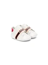 Gucci Baby Ace Sneaker With  Stripe In White