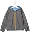 K-way Reversible Hooded Rain Jacket In Grey