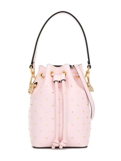 Fendi Kids' Stud-embellished Bucket Bag In Pink